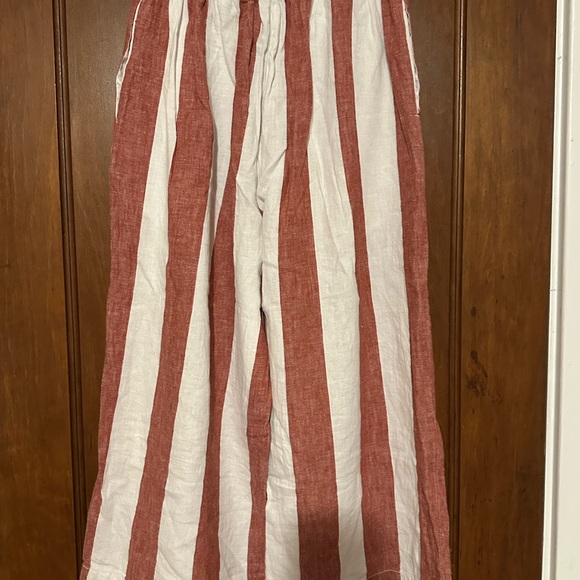 Madewell Huston wide leg pull on pants in red and white color - size XS - Picture 2 of 4